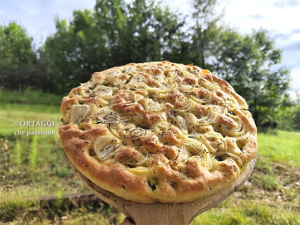 Focaccia with Zucchini and Onions