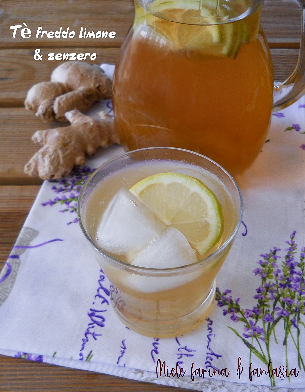 Refreshing Ginger and Lemon Iced Tea.