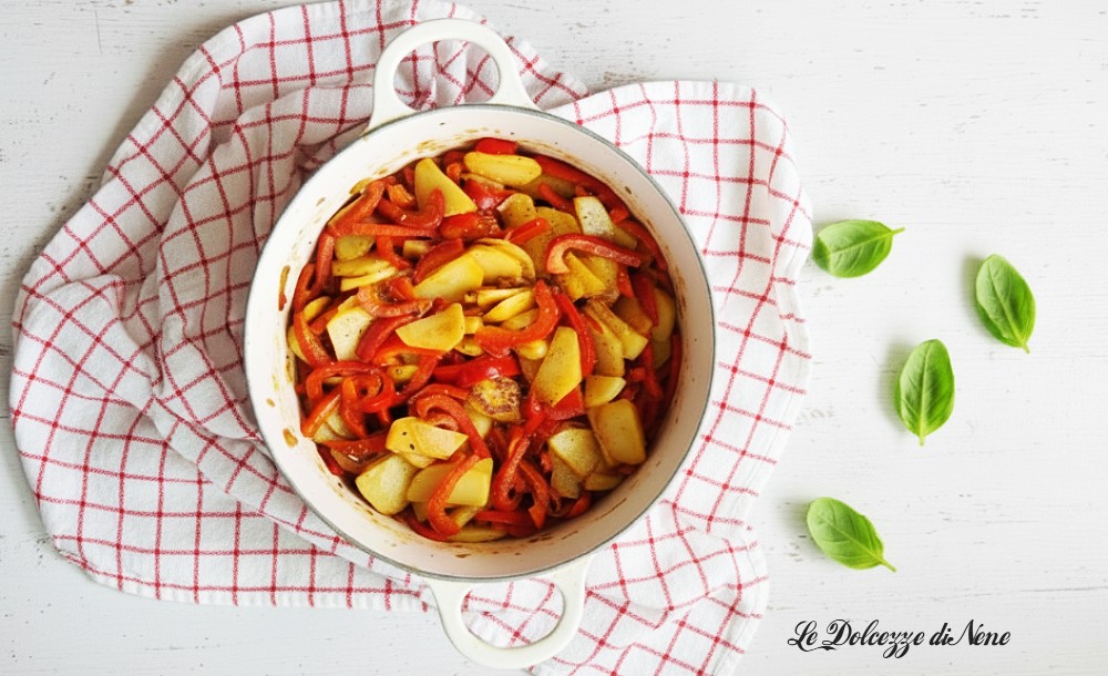 POTATOES AND PEPPERS IN A PAN