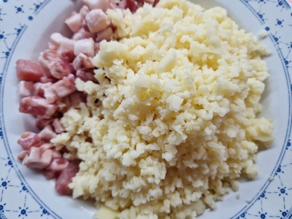 ham and diced provolone