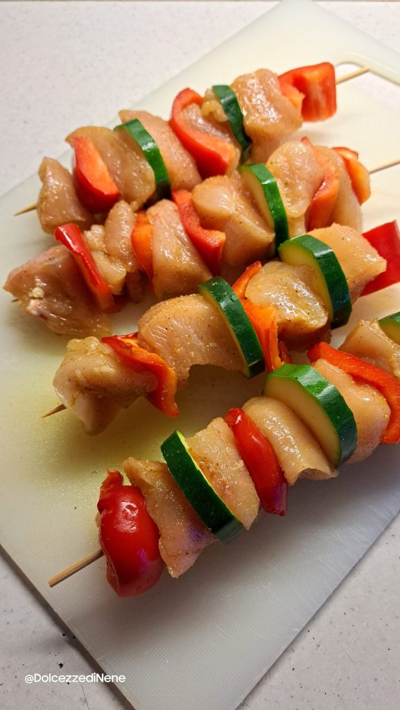 Chicken skewers cooked in air fryer or oven