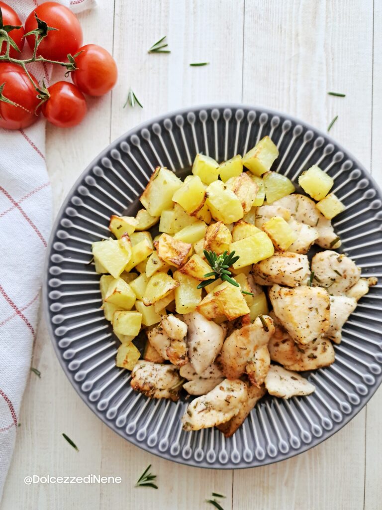 Chicken and potato bites in air fryer
