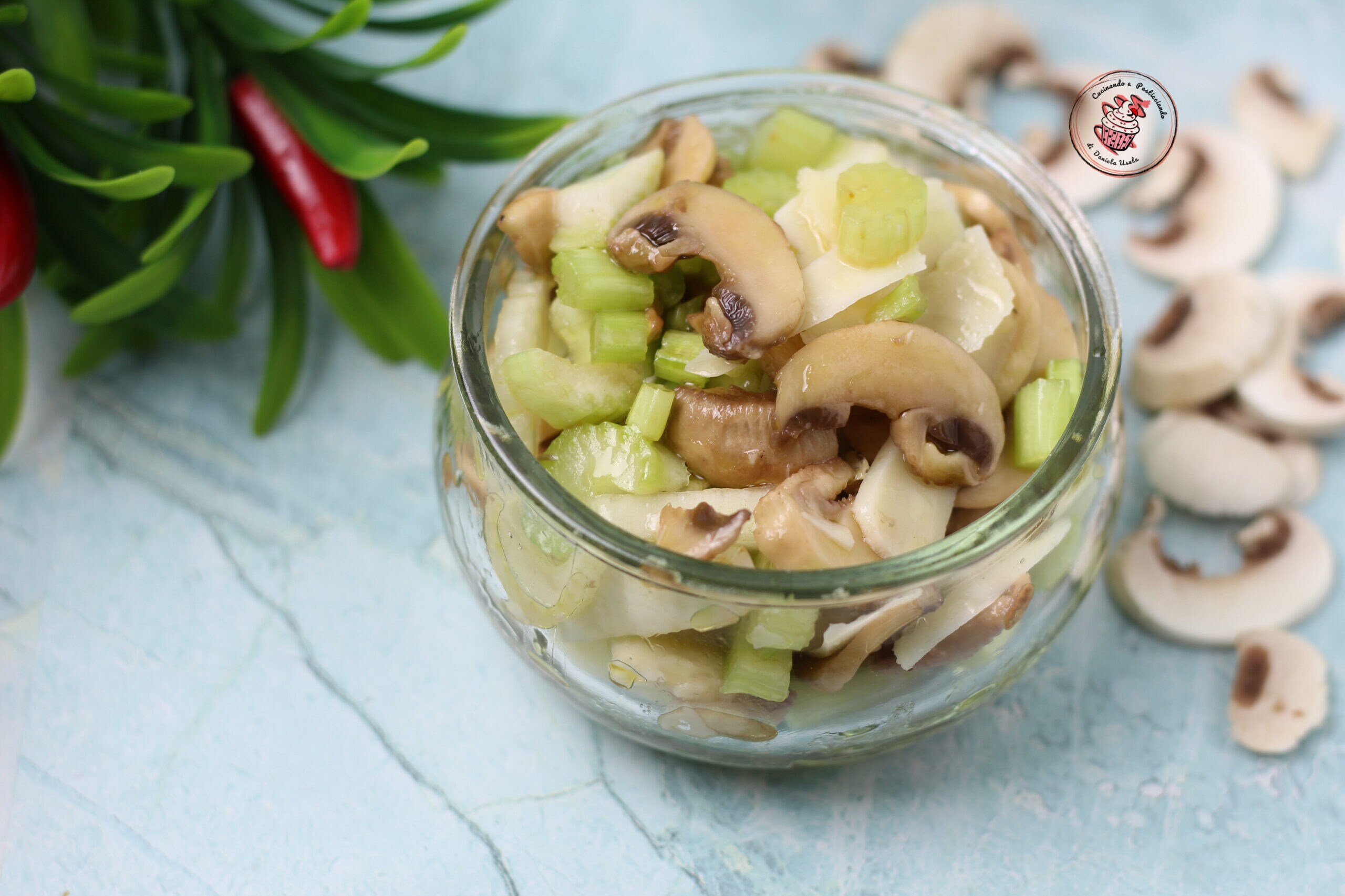 RAW CHAMPIGNON MUSHROOM SALAD WITH CELERY AND PARMESAN: fresh, crunchy, and ready in 5 minutes