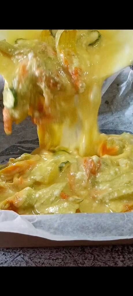 Pour into the pan