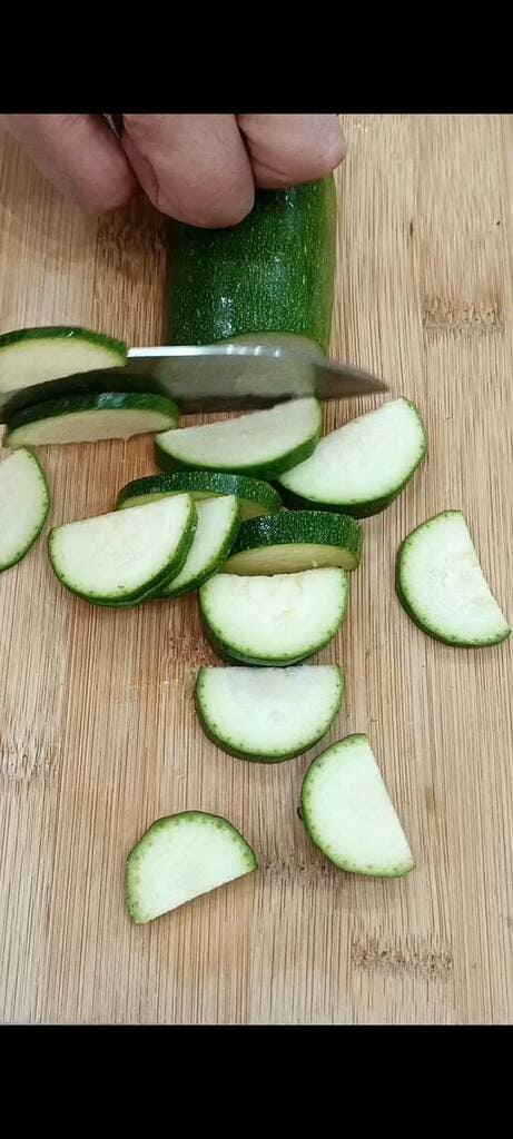 Slice the zucchinis
