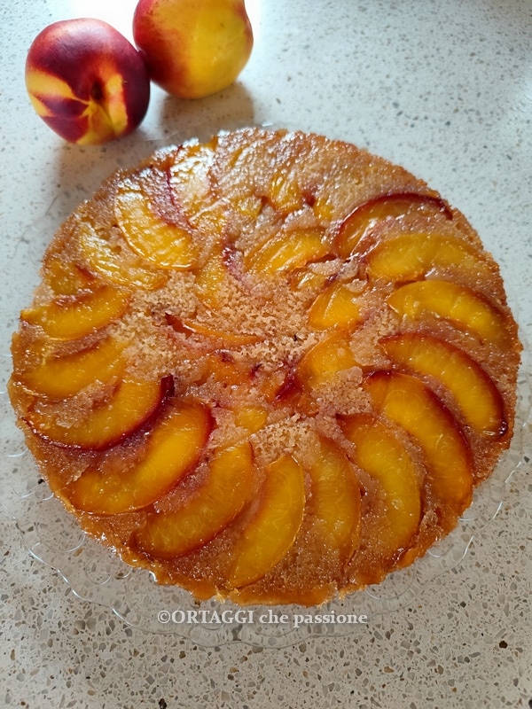 upside-down peach cake