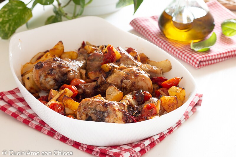 Air Fryer Chicken with Cherry Tomatoes