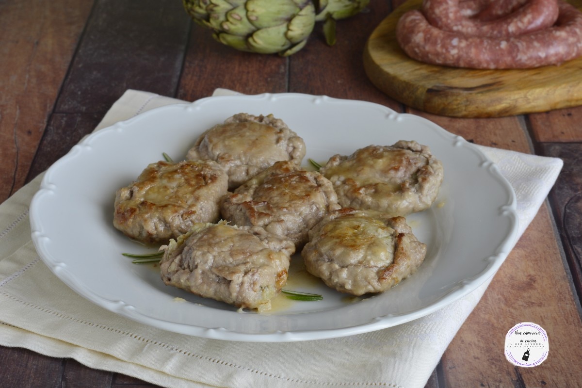 Carpaccio Rolls with Artichokes and Sausage