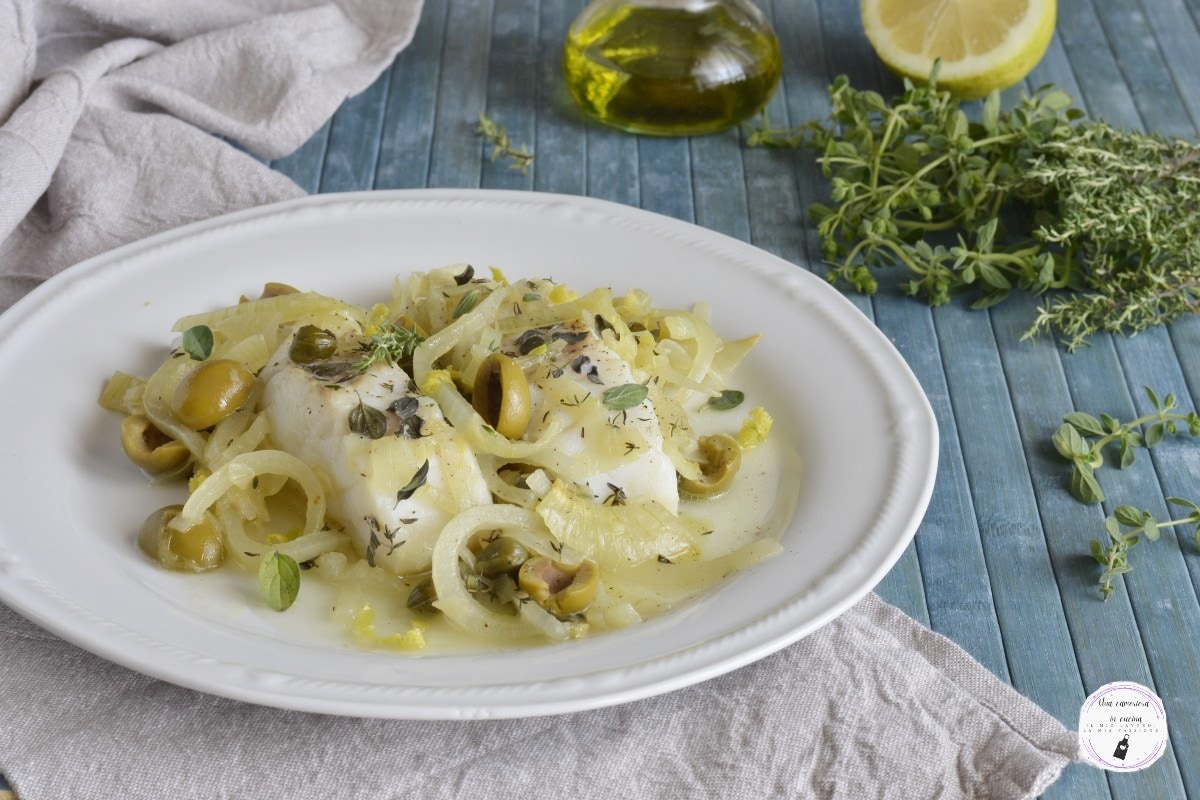 Cod with Olives and Capers