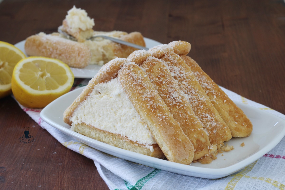 Cold dessert with ladyfingers and lemon mascarpone, no-bake