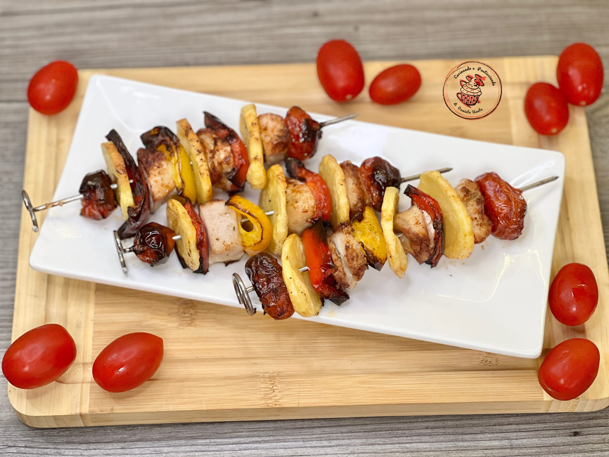 CHICKEN AND VEGETABLE SKEWERS IN AIR FRYER: the light and flavorful dinner ready in minutes