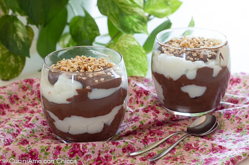 Delicious Cups with Milk Cream and Nutella