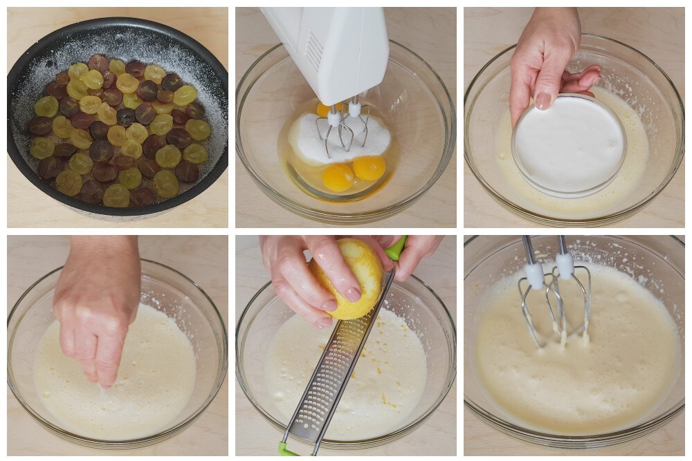 Grape and Almond Cake, preparation