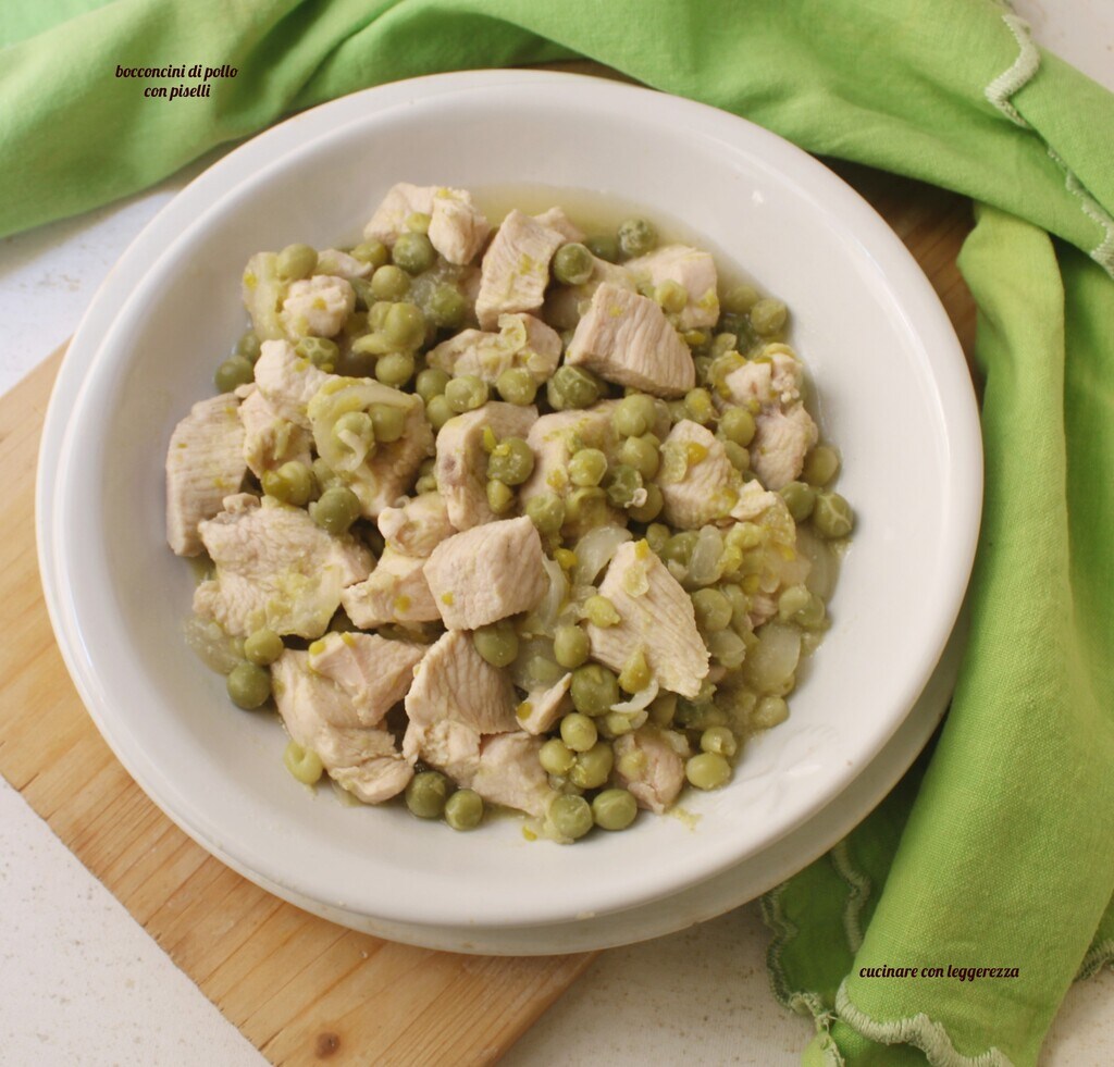 chicken bites with peas
