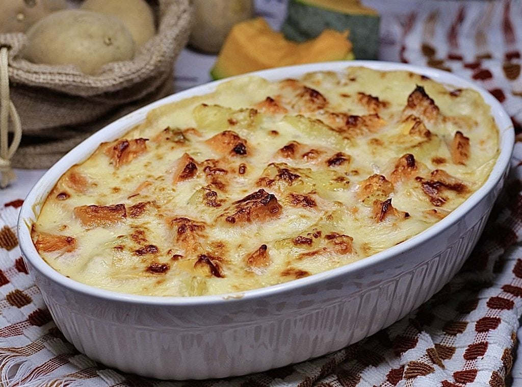 Pumpkin and Potato Gratin with Gorgonzola, Impossible Not to Have Seconds