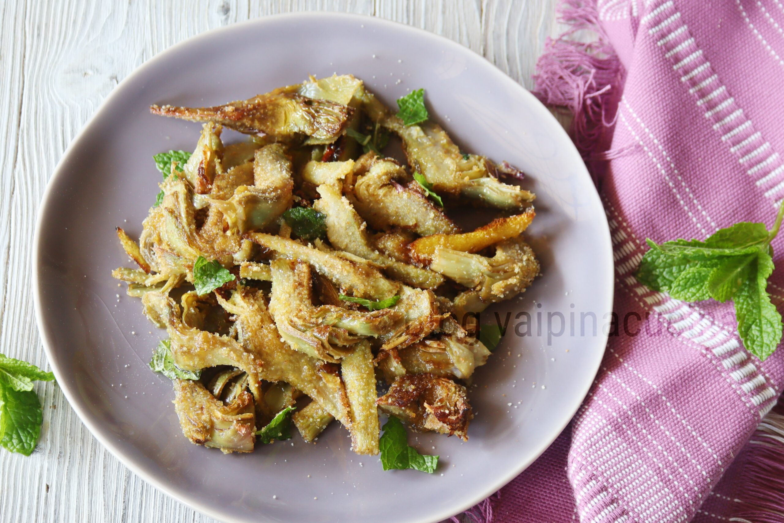 Breaded Artichokes in Pan