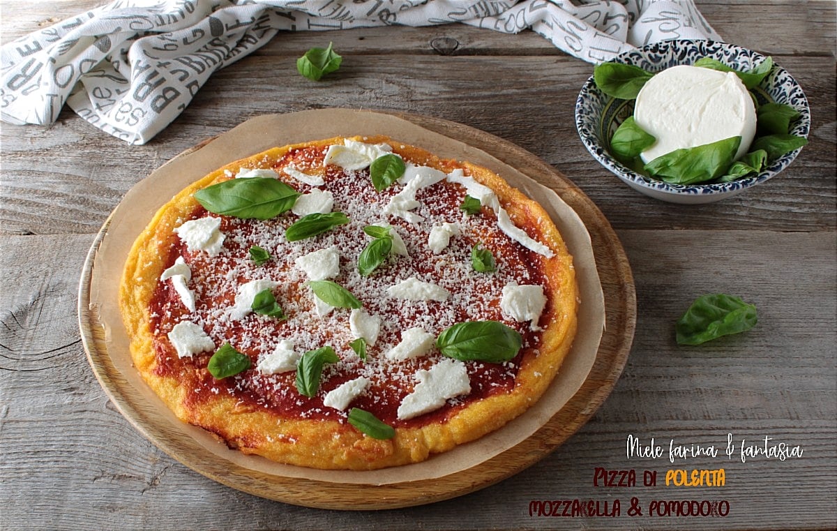 Polenta Pizza with Mozzarella and Tomato