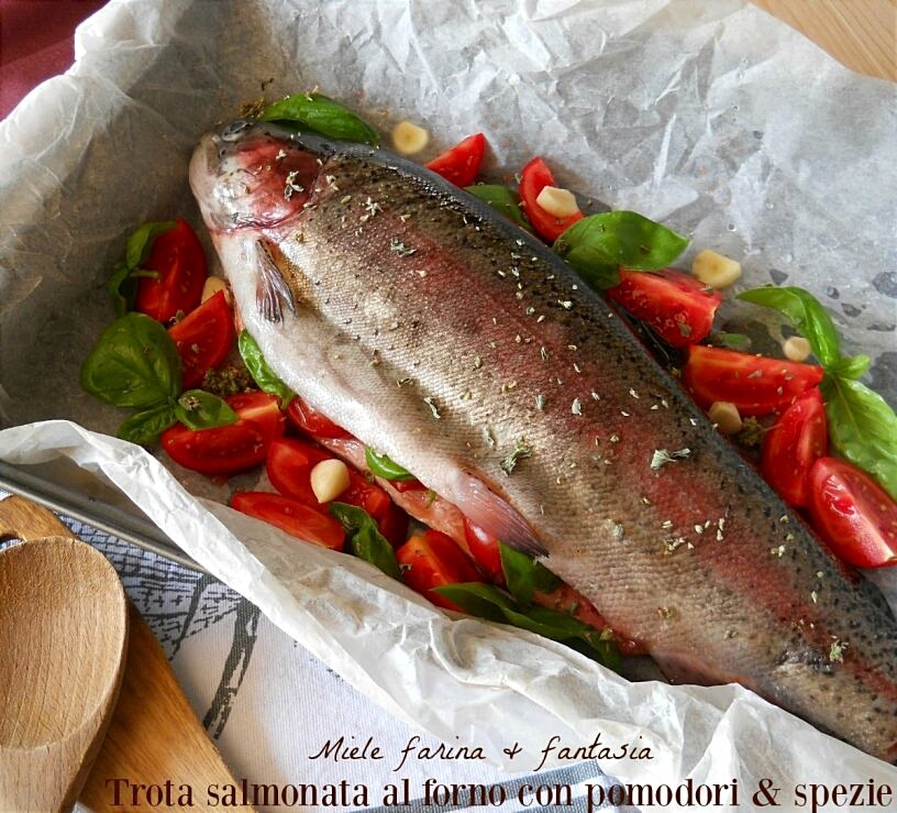 Salmon Trout en Papillote with Cherry Tomatoes