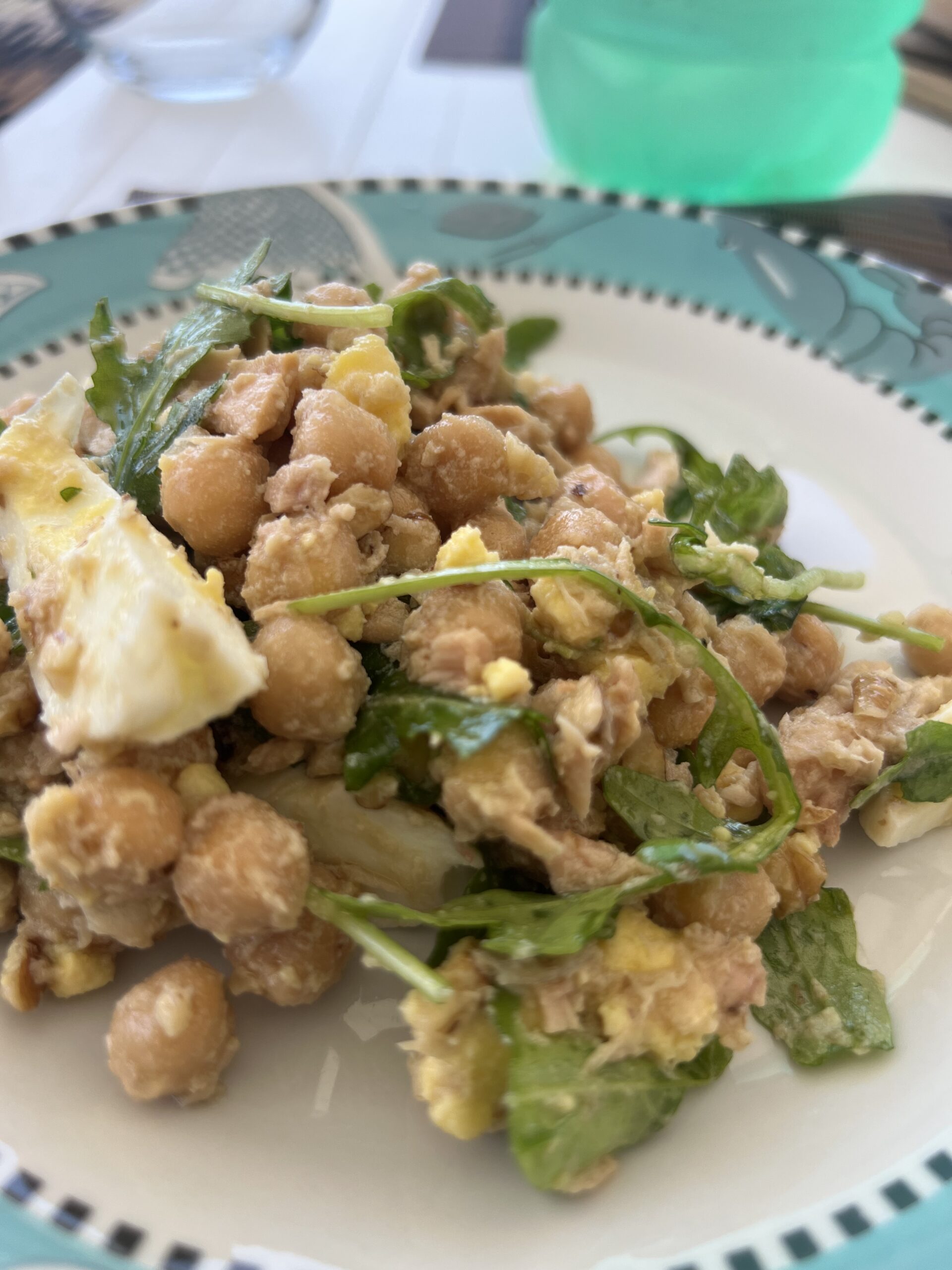 Chickpea, Tuna, and Boiled Eggs Salad