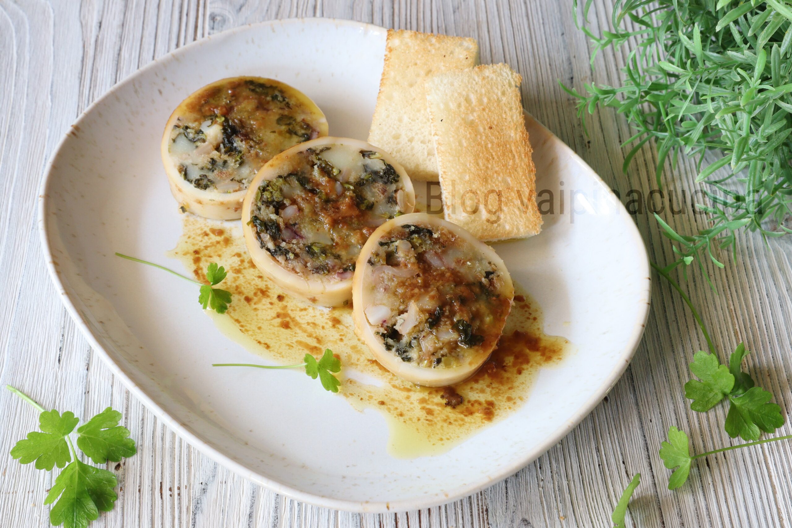 Stuffed Squid with Rapini