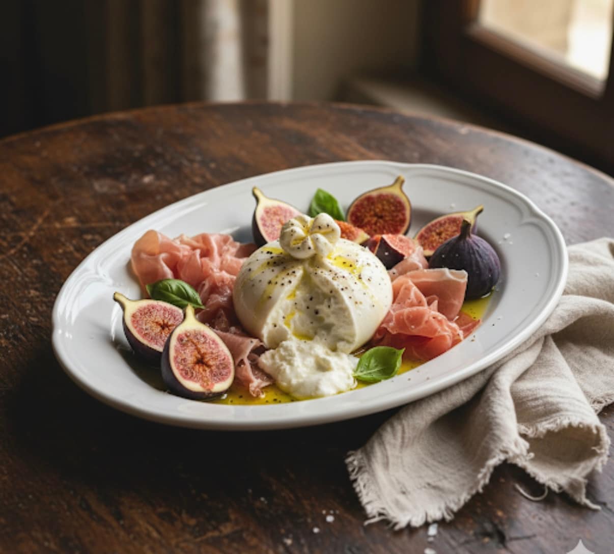 FIGS, PROSCIUTTO, AND BURRATA
