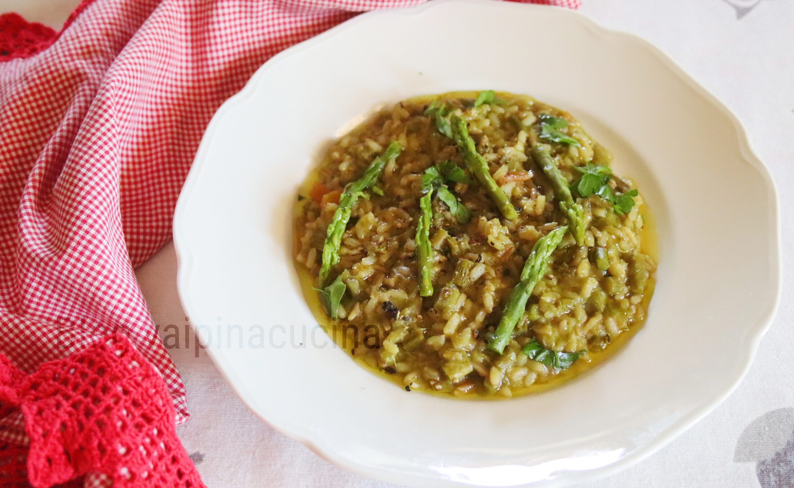 Trio of Grains Rice Wheat Oats and Asparagus