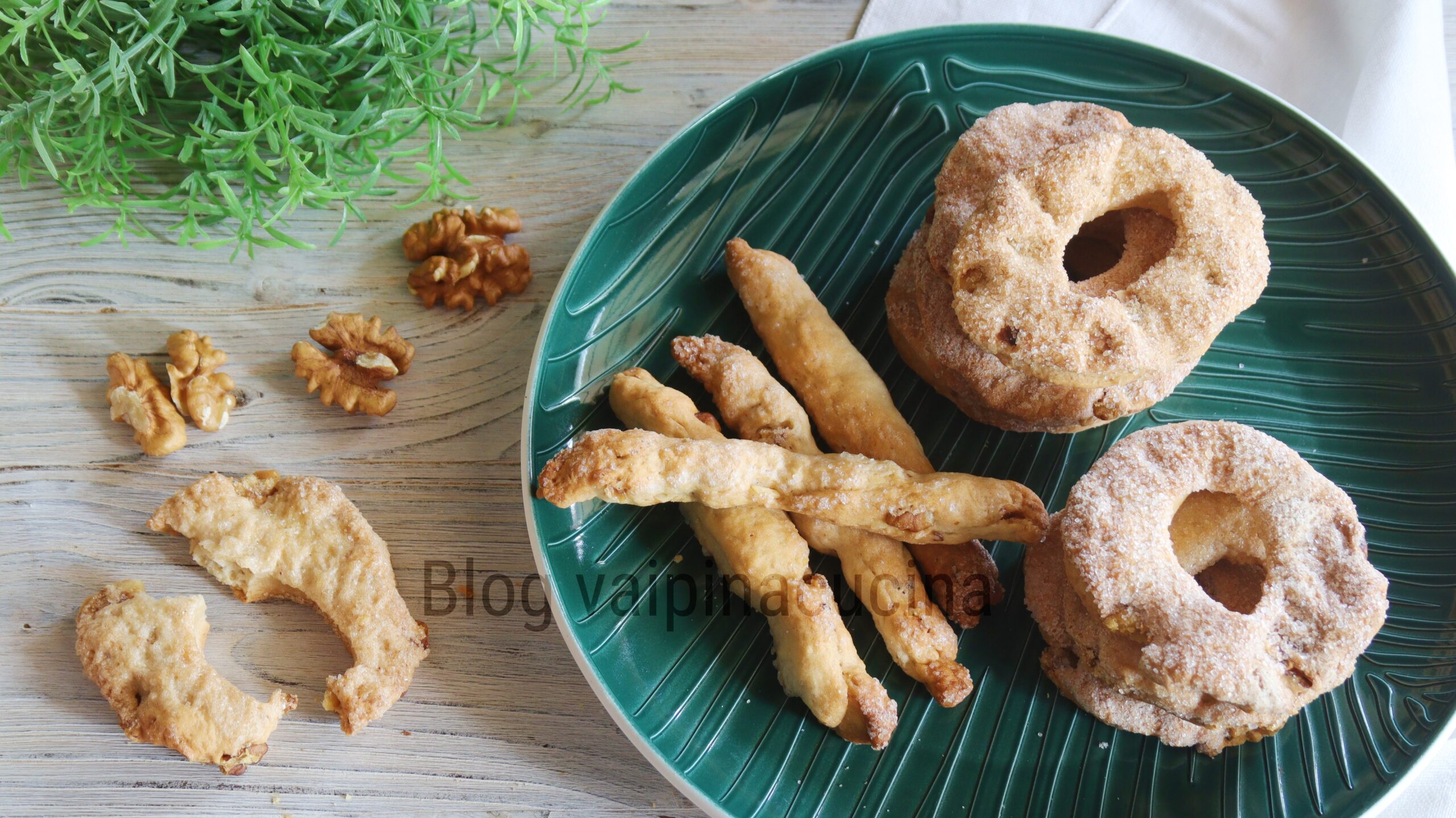 Wine and Walnut Donuts