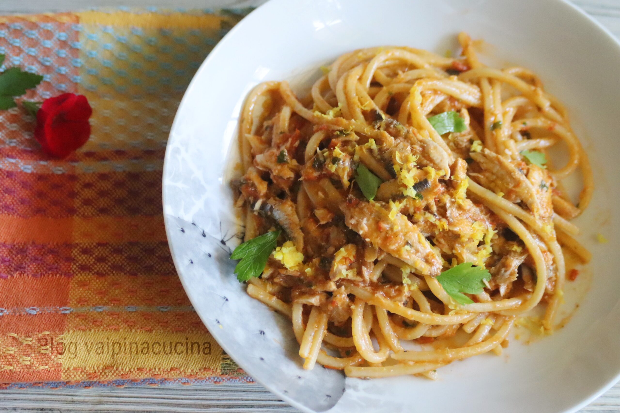 Spaghetti and Anchovies Marinara Style
