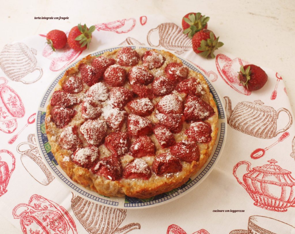 whole wheat cake with strawberries