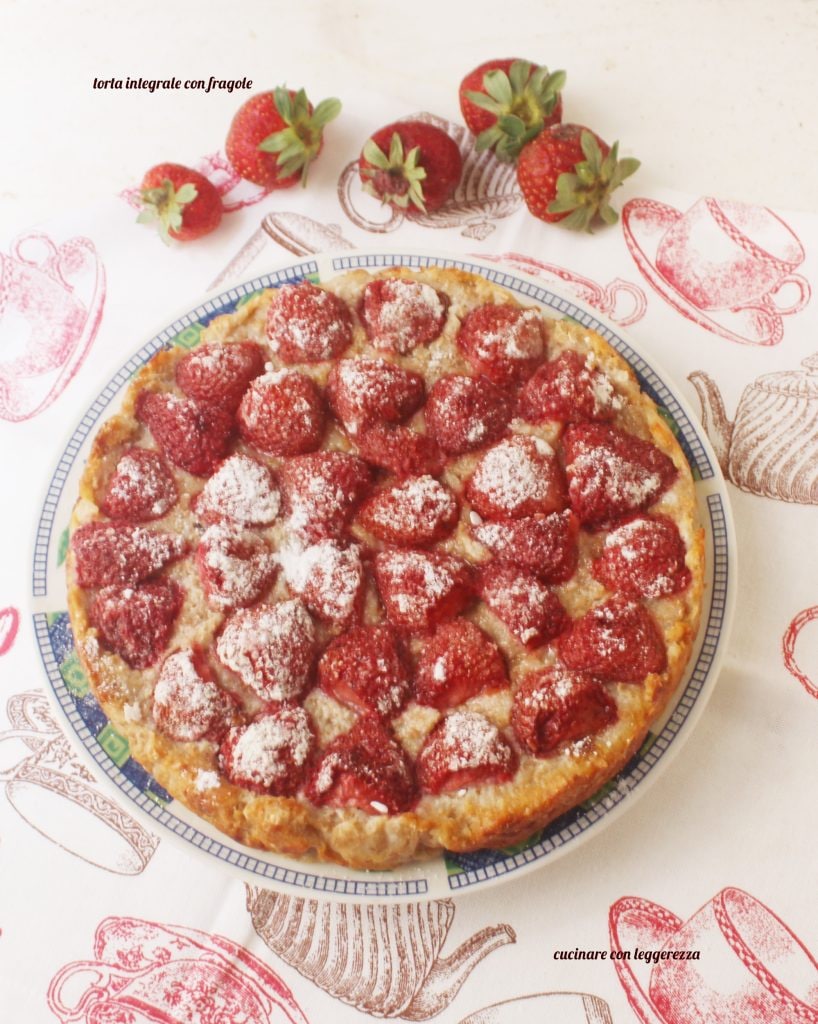 whole wheat cake with strawberries