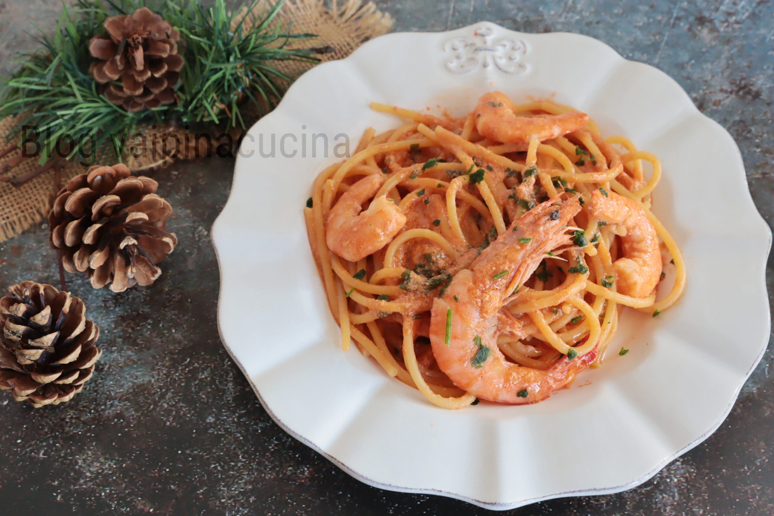 Spaghetti with King Prawns