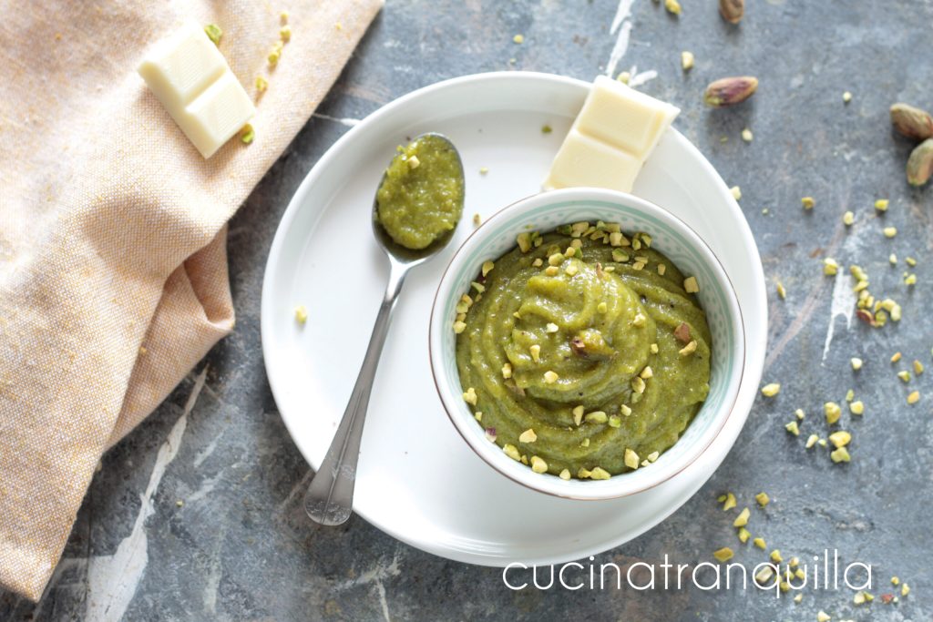 Pistachio and White Chocolate Cream Without Eggs