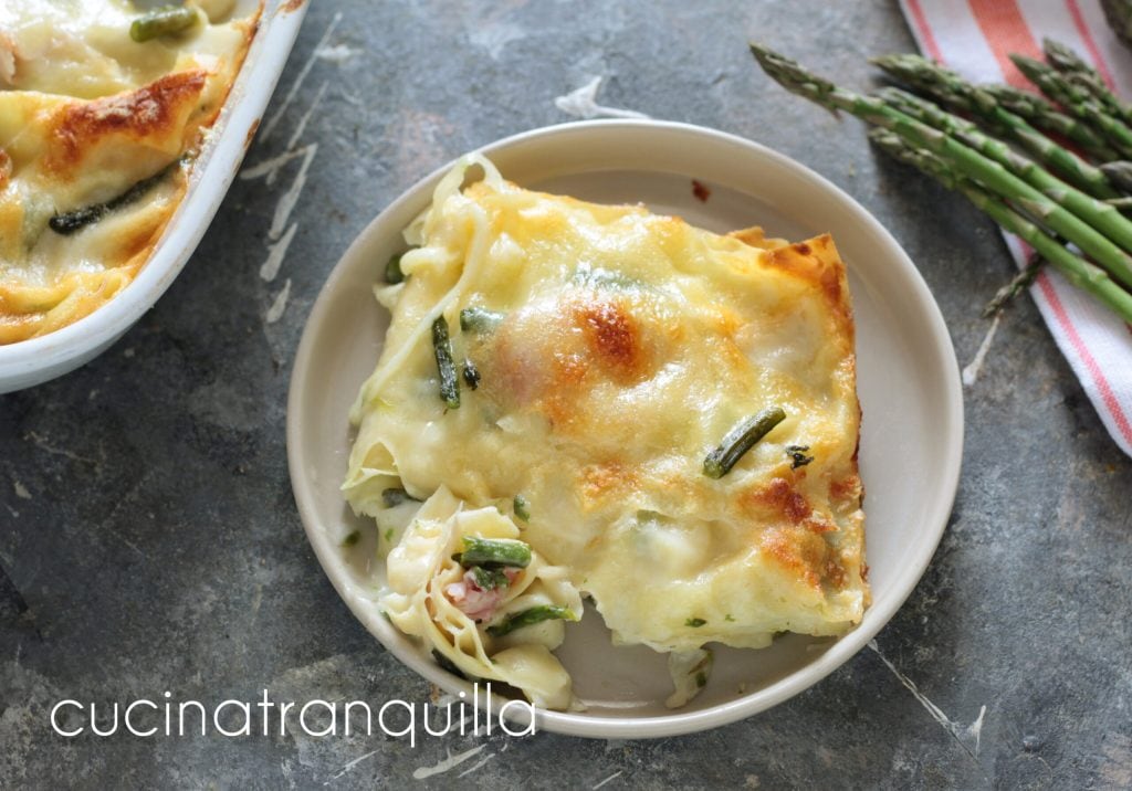 Delicious Asparagus and Cooked Ham Lasagna