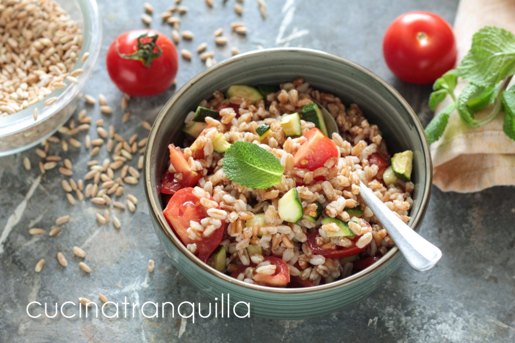 Spelt Salad with Zucchini and Cherry Tomatoes