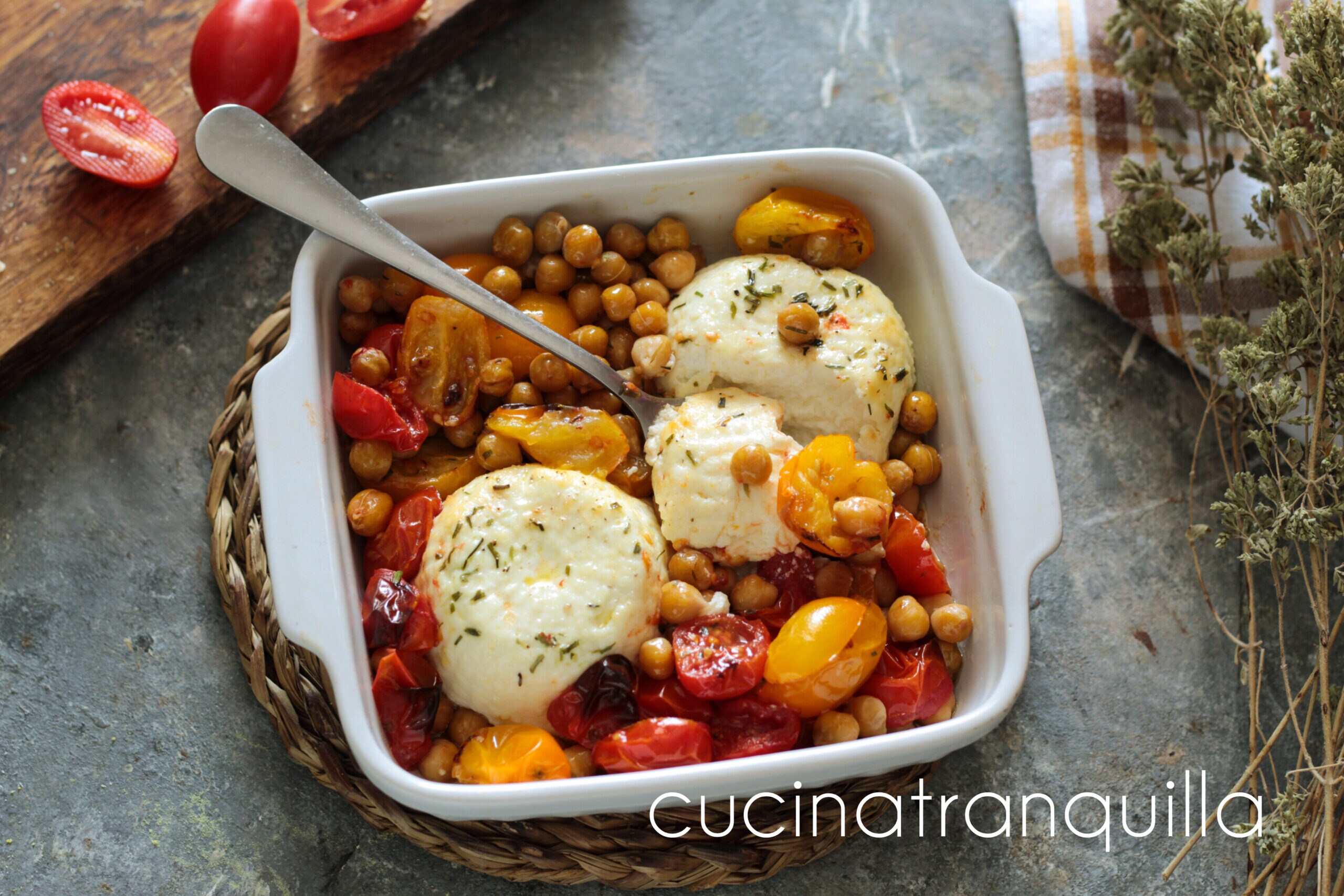 Ricotta and Chickpeas in Air Fryer