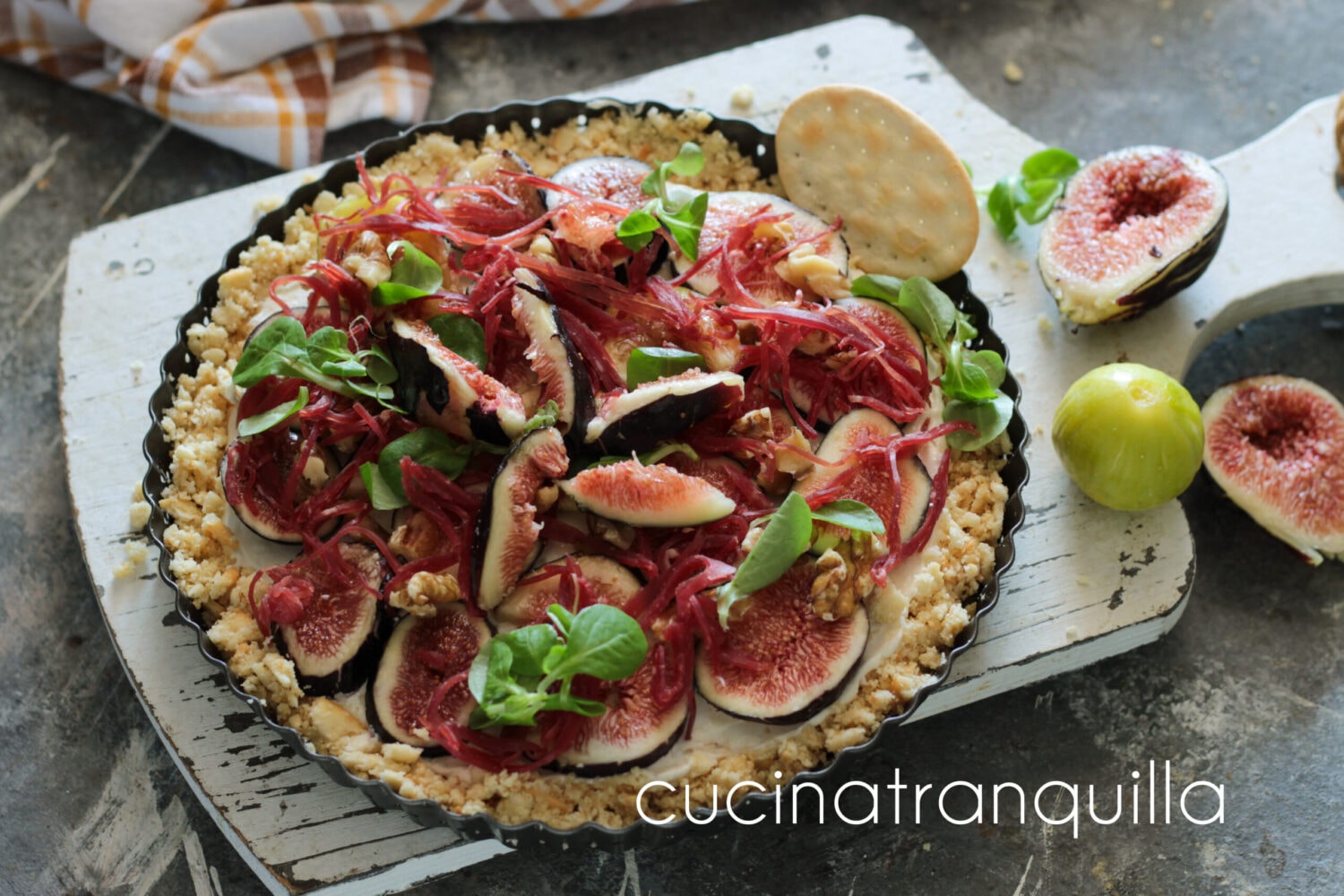 Savory Cheesecake with Fresh Figs, No-Bake and Gelatin-Free