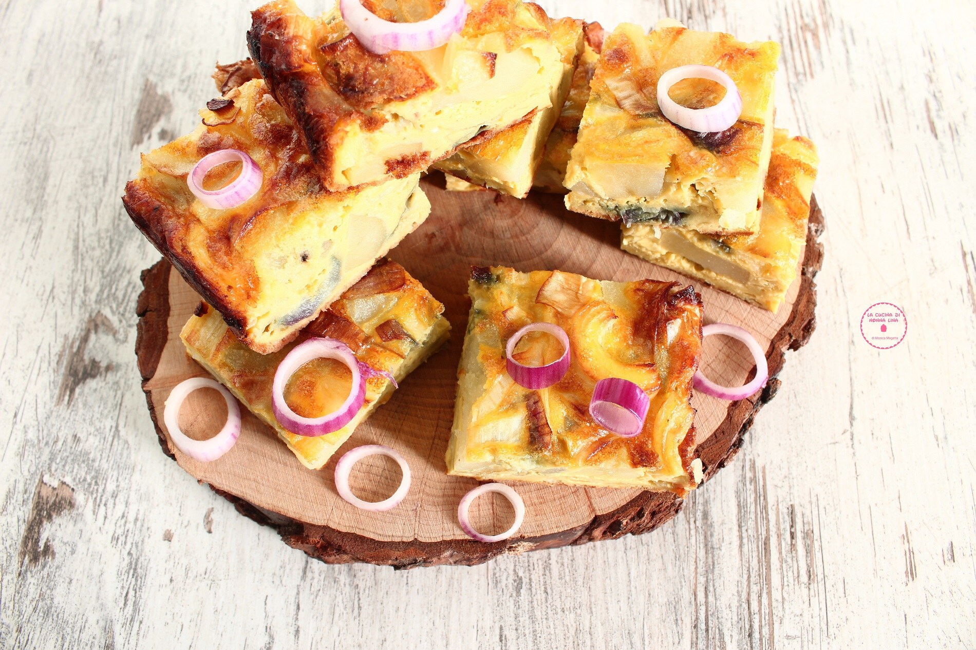 Baked Potato and Onion Omelette
