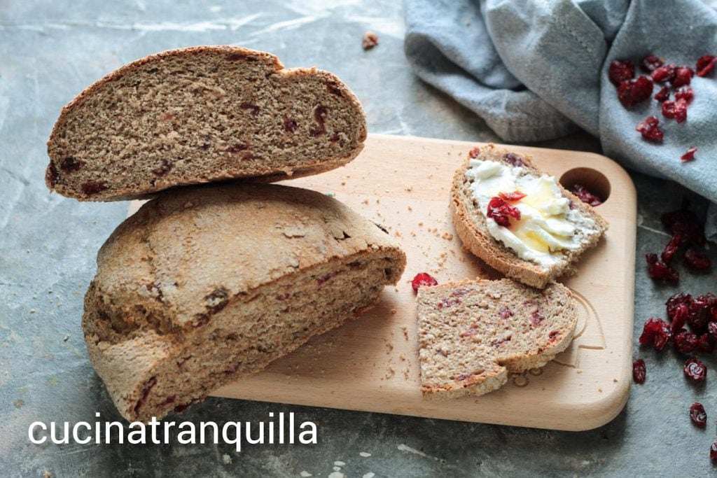 Whole Wheat Honey Bread with Cranberries