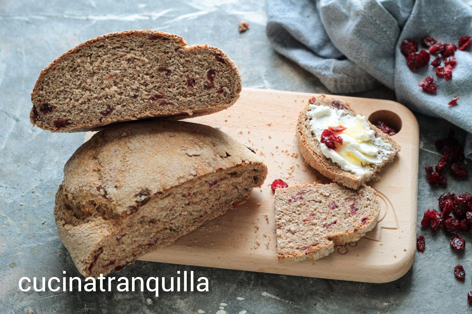 Whole Wheat Honey Bread with Cranberries