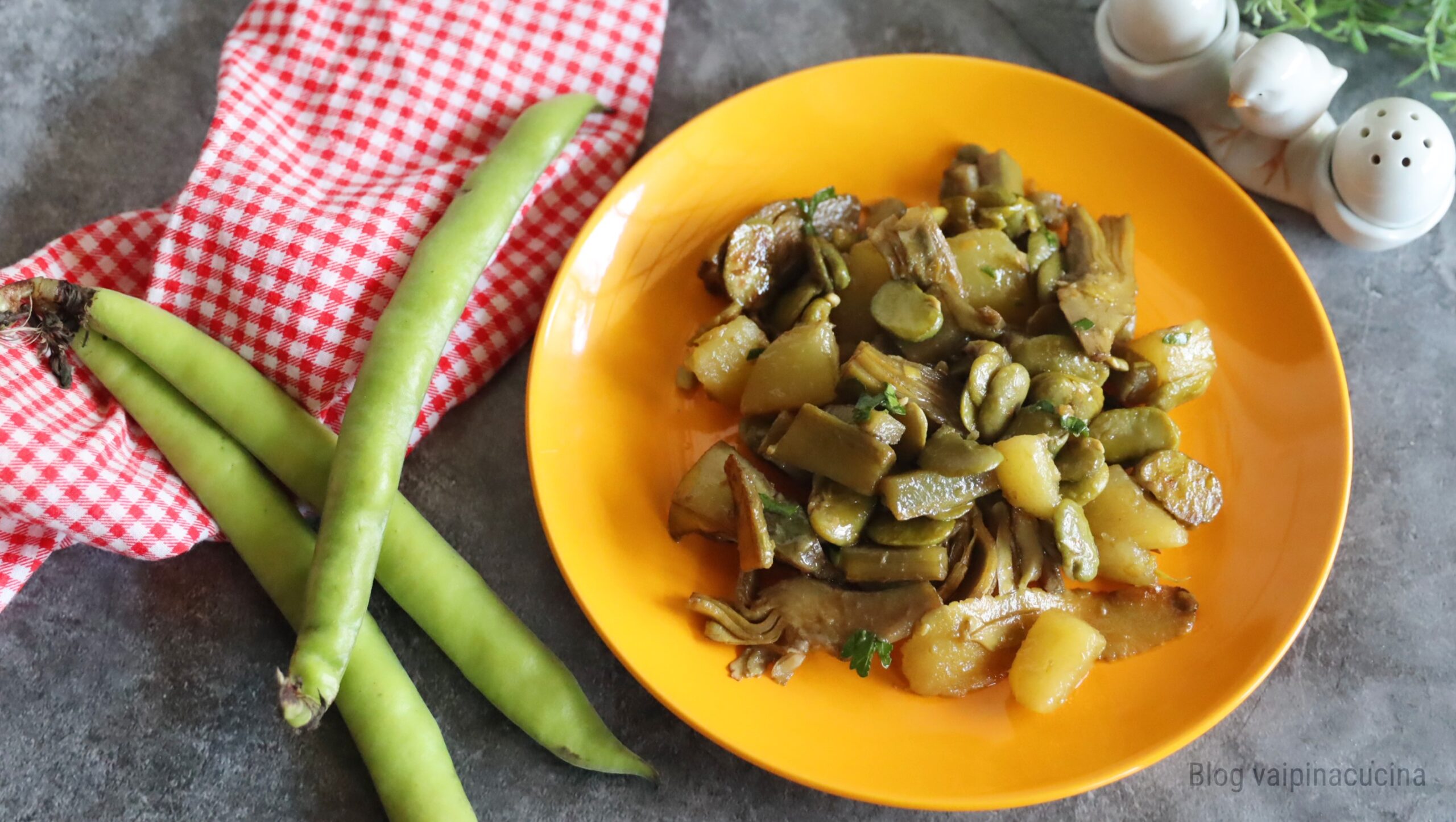 Side Dish of Artichokes and Fresh Fava Beans