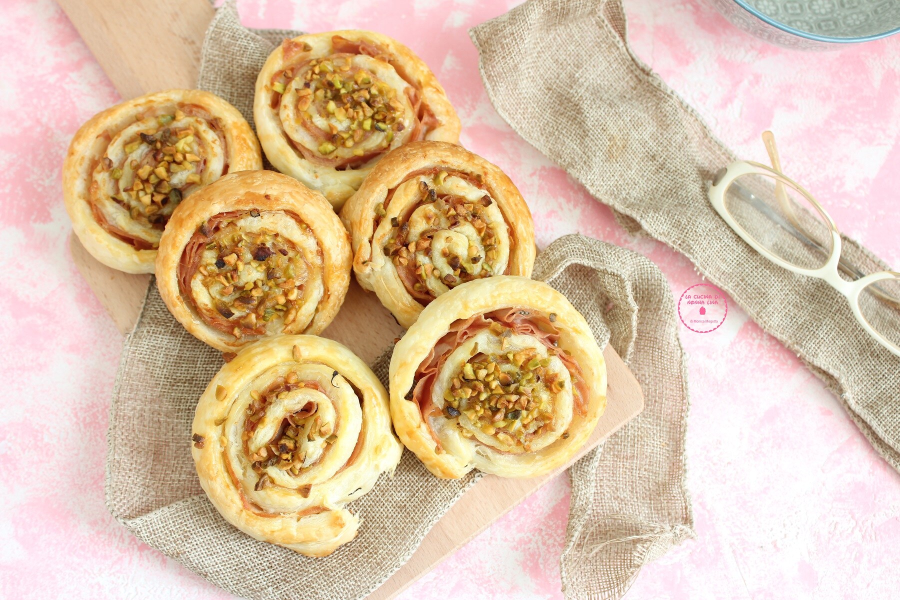 Mortadella and Pistachio Swirls