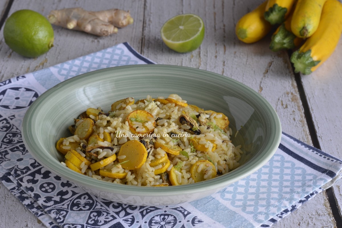 Rice with Zucchini, Mussels, Ginger, and Lime