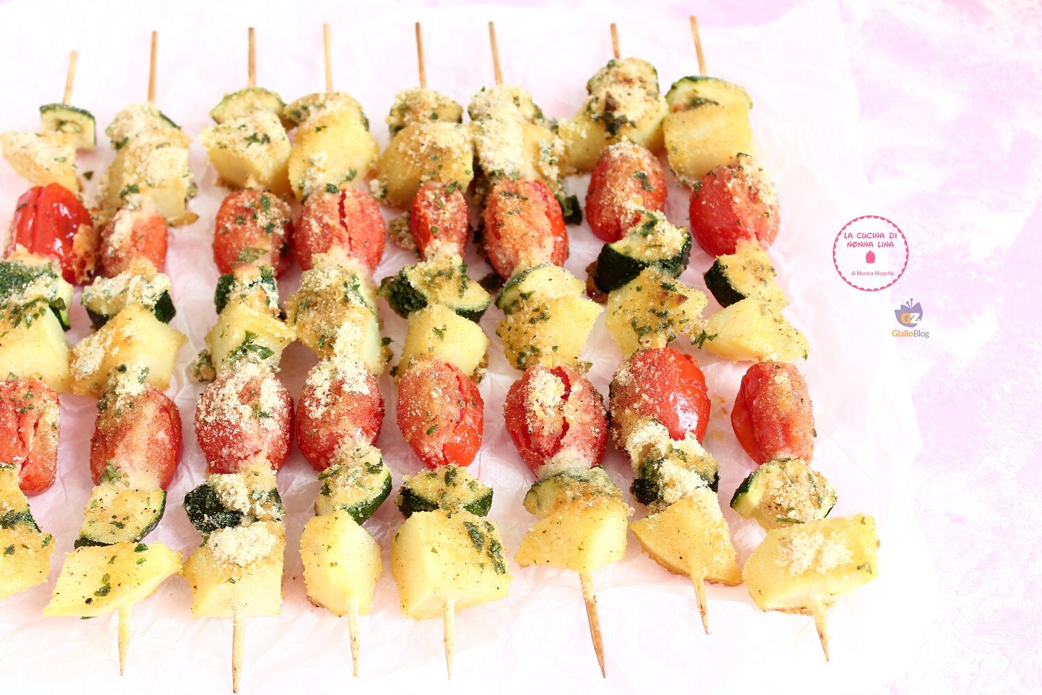 Gratin Vegetable and Potato Skewers