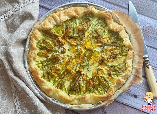SAVORY PIE WITH ZUCCHINI FLOWERS