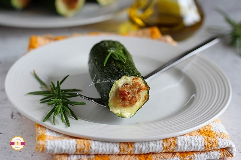 Air Fryer Stuffed Zucchini with Sausage