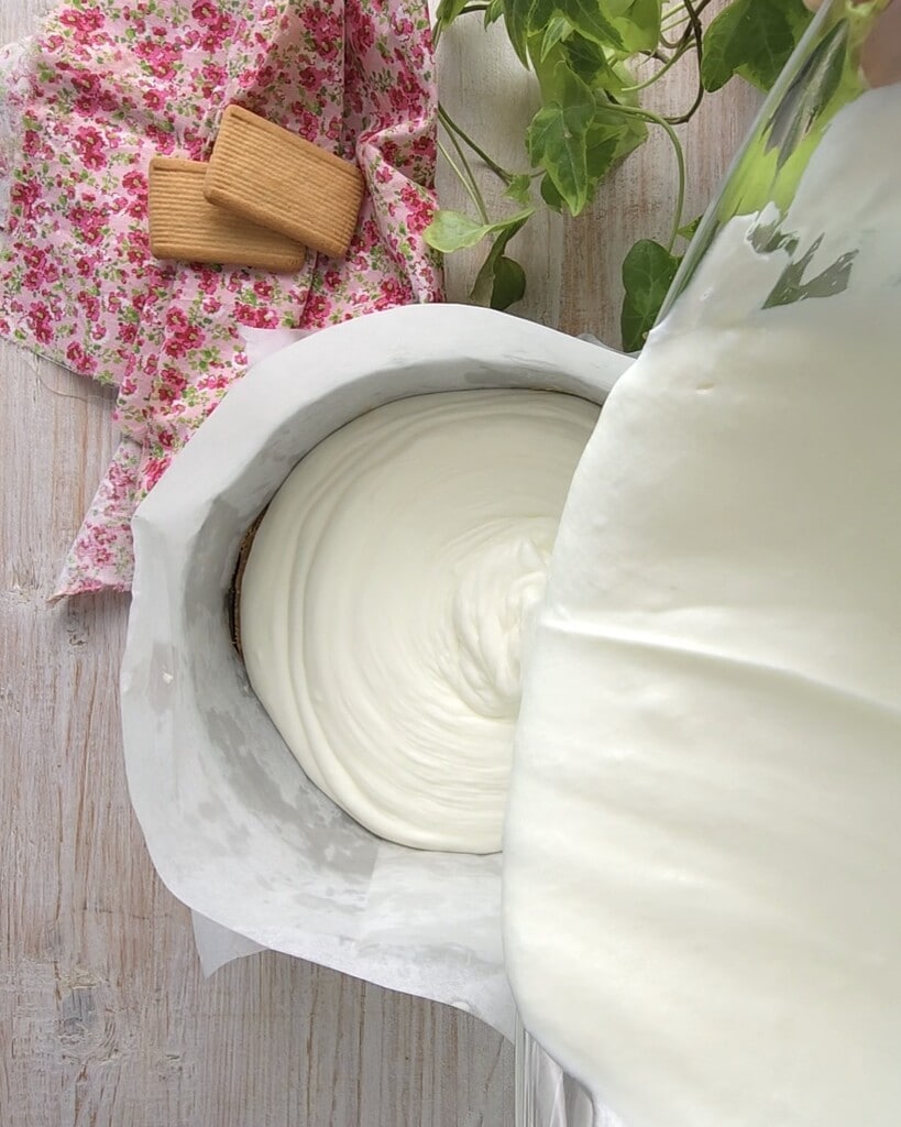 pour in the yogurt cream