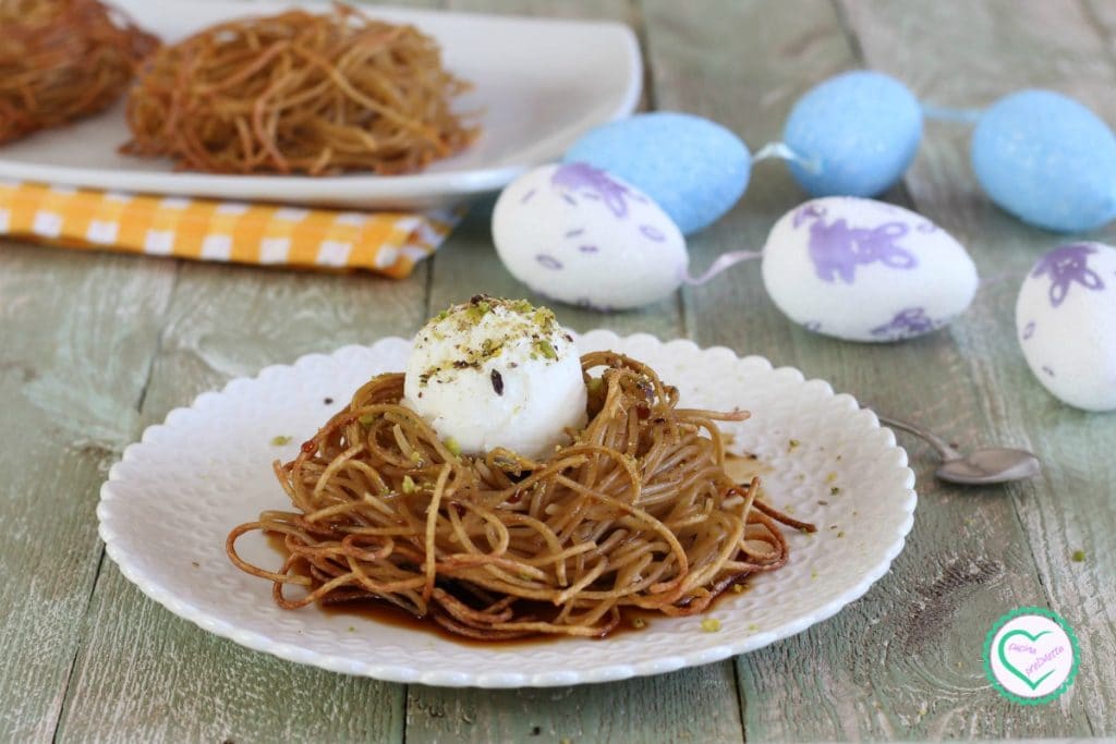 Spaghetti Nests with Ice Cream