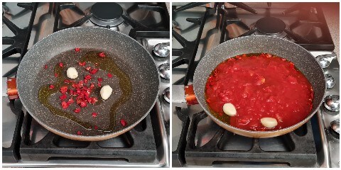 tomato sauce with chili pepper and garlic
