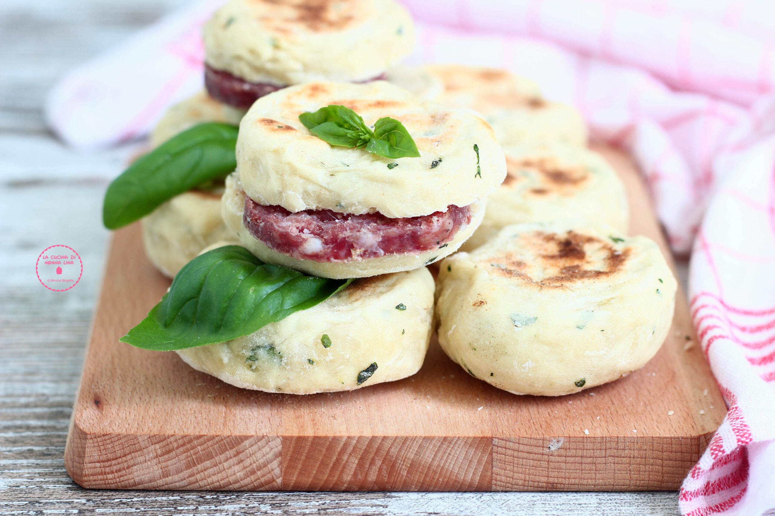 Basil Flatbreads Cooked in a Pan