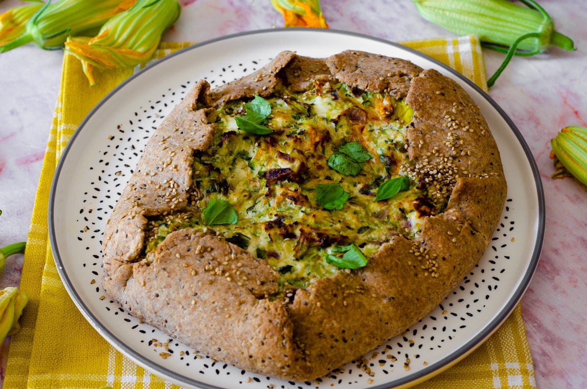 Whole Wheat Galette with Zucchini Flowers and Zucchini